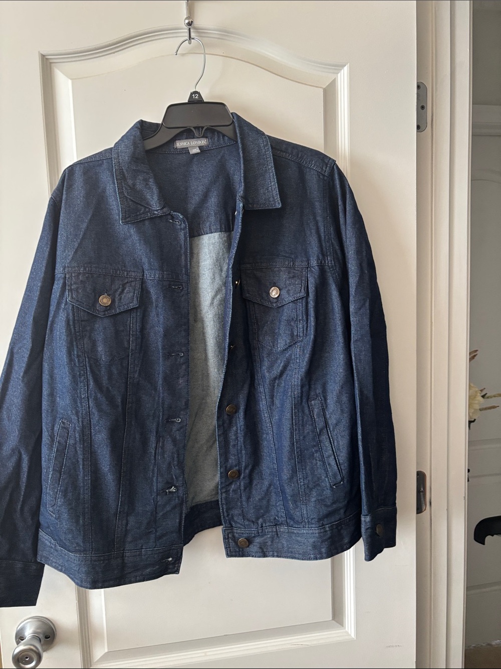 Jessica London Dark Blue Denim Jacket - Women's Jean Jacket